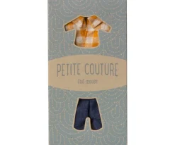 Kinder Maileg Yellow Checked Shirt And Pants - Mouse